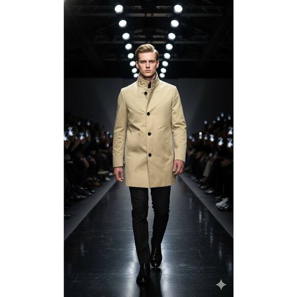 Strellson Finchley Summer Short Coat Beige Sz 52 Finest Cotton Stretch Quiet Lux - Picture 1 of 16